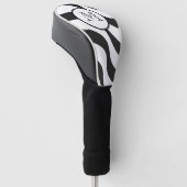 Moderne Zebra-Monogramm-Schwarz-weiße Streifen Golf Headcover (angewinkelt)