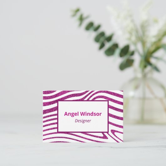 Moderne Zebra-Muster Elegante Visitenkarte (Stehend Vorderseite)