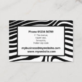 Moderne Zebra-Muster Elegante Visitenkarte (Rückseite)