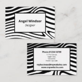 Moderne Zebra-Muster Elegante Visitenkarte (Vorne/Hinten)