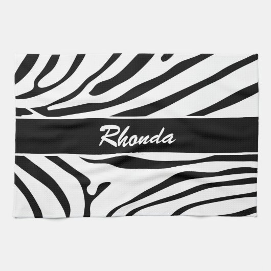 Moderne Zebra Print Geschirrtuch (Horizontal)