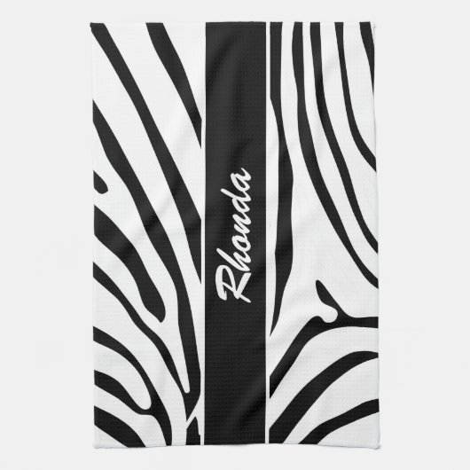 Moderne Zebra Print Geschirrtuch (Vertikal)