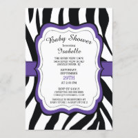 Moderne Zebra Print Girls Babydusche Einladung
