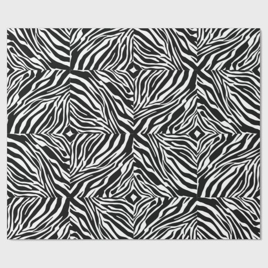Moderne Zebra Streifen Schwarz-Weiß Cool Abstrakt Geschenkpapier (Flach)