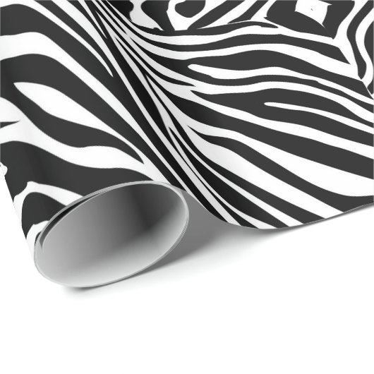 Moderne Zebra Streifen Schwarz-Weiß Cool Abstrakt Geschenkpapier (Rolleneckpunkt)