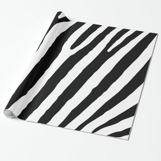 Moderne Zebra Streifen Schwarz-Weiß Cool Abstrakt Geschenkpapier (Ungerollt)