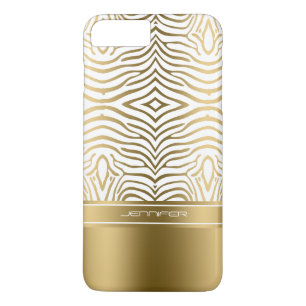 Moderne Zebrastreifen in Weiß und Gold Case-Mate iPhone Hülle