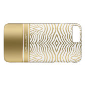 Moderne Zebrastreifen in Weiß und Gold Case-Mate iPhone Hülle (Rückseite (Horizontal))