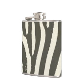 Moderne Zebrastreifen-Tierdruckmuster Flachmann (Links)