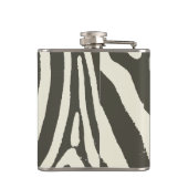 Moderne Zebrastreifen-Tierdruckmuster Flachmann (Rückseite)