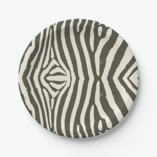 Moderne Zebrastreifen-Tierdruckmuster Pappteller