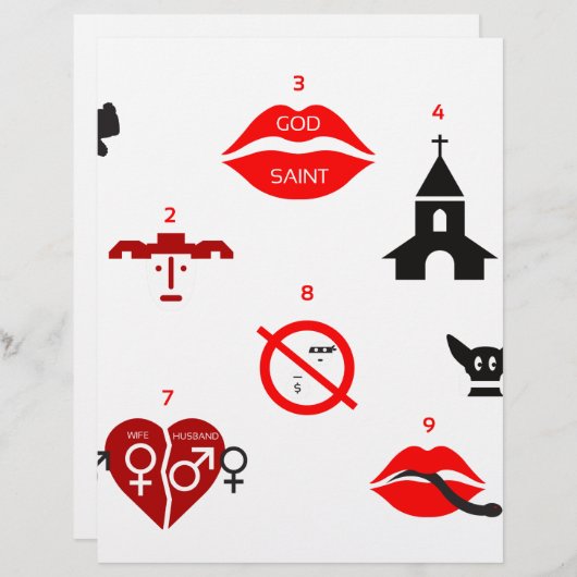 moderne zehn Gebote Briefkopf (Vorne/Hinten)