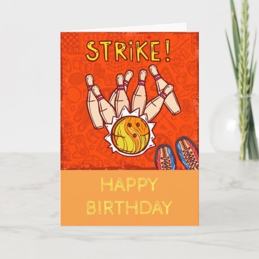 Moderne Zehn-Kegel-Bowling-Spaßsportart Karte (Vorderseite)