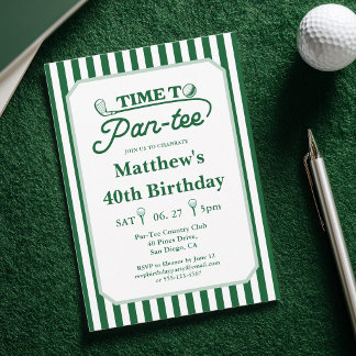 Moderne Zeit zum Par-Tee Herren-Golf-Geburtstag Einladung