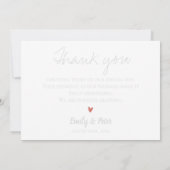 Moderne, zeitgemäße Liebe für benutzerdefinierte N Dankeskarte (Rückseite)