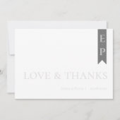 Moderne, zeitgemäße Schwarz-weiße Liebe und Dank Dankeskarte (Vorderseite)