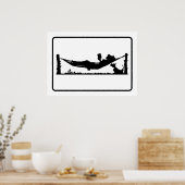 Moderne Zeitgenössische Frau im Hammock Reading Po Poster (Küche)