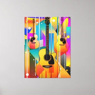 Moderne zeitgenössische geometrische Gitarre Leinwanddruck