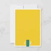 Moderne, zeitgenössische grüne und gelbe Hochzeit RSVP Karte (Rückseite)