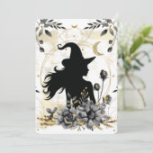 Moderne zeitgenössische Halloween-Hexe 3 Einladung (Stehend Vorderseite)