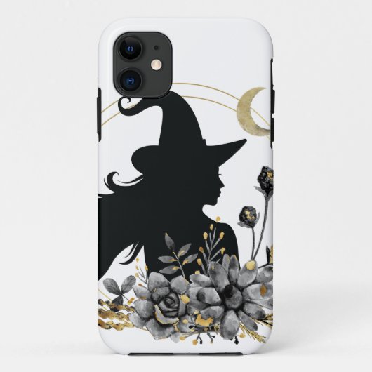 Moderne zeitgenössische Halloween-Hexe Case-Mate iPhone Hülle (Rückseite)