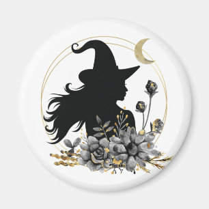 Moderne zeitgenössische Halloween-Hexe Magnet