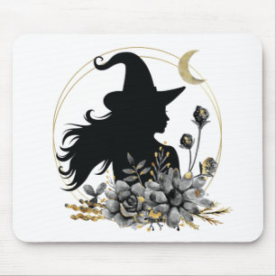 Moderne zeitgenössische Halloween-Hexe Mousepad