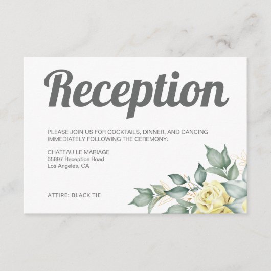 Moderne, zeitgenössische Hochzeit mit gelbem Aquar Begleitkarte (Vorderseite)