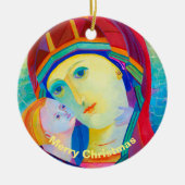 Moderne zeitgenössische Jungfrau Mary Unsere Dame Keramik Ornament (Vorne)