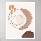 Moderne zeitgenössische Kunst in neutralen Tönen Poster (Vorne)