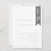 Moderne, zeitgenössische Minimalistische Monogramm Einladung (Vorderseite)