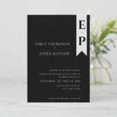 Moderne, zeitgenössische Minimalistische Monogramm Einladung (Stehend Vorderseite)