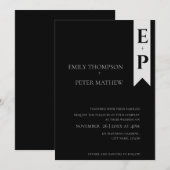 Moderne, zeitgenössische Minimalistische Monogramm Einladung (Vorne/Hinten)