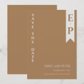 Moderne, zeitgenössische Minimalistische Monogramm Save The Date (Vorne/Hinten)