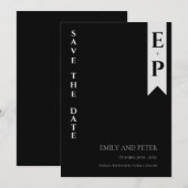 Moderne, zeitgenössische Minimalistische Monogramm Save The Date (Vorne/Hinten)