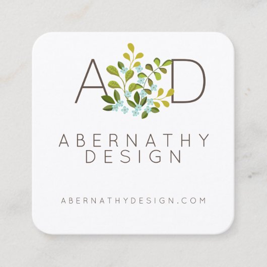 Moderne zeitgenössische natürliche Entwurfs-mit Quadratische Visitenkarte (Vorderseite)