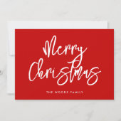 Moderne zeitgenössische rote frohe Weihnachten (Vorderseite)