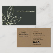 MODERNE ZEITGENÖSSISCHE SCHWARZE RUST-BROWN-BLÄTTE VISITENKARTE (Vorne/Hinten)