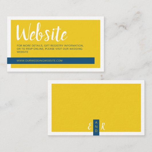 Moderne, zeitgenössische Website zur Hochzeit in B Begleitkarte (Vorne/Hinten)