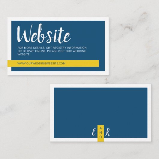 Moderne, zeitgenössische Website zur Hochzeit in B Begleitkarte (Vorne/Hinten)