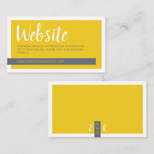 Moderne, zeitgenössische Website zur Hochzeit in G Begleitkarte (Vorne/Hinten)