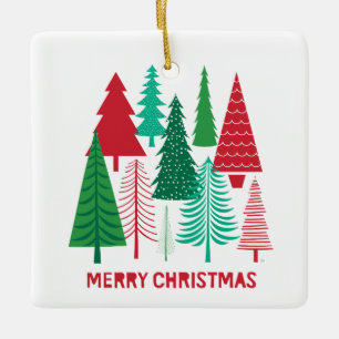 moderne zeitgenössische Weihnachtsbäume Keramikornament