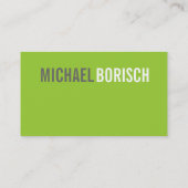 Moderne zeitgenössische weiße graue grüne visitenkarte (Rückseite)