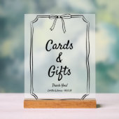 Moderne zeitlose Bow Coquette Cards & Gifts Weddin Acrylschild (Neutral)