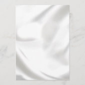 Moderne zeitlose Luxus Textur Hochzeitsschick Weiß Menükarte (Rückseite)