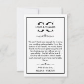 Moderne zeitlose Schwarz/Weiß-Foto-Hochzeit Dankeskarte (Rückseite)