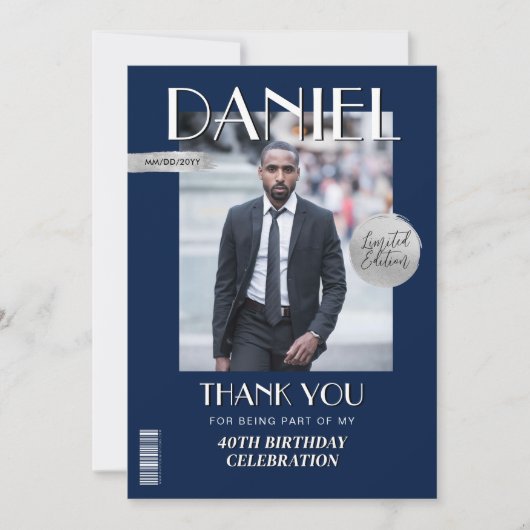 Moderne Zeitschrift Custom Magazine Cover Dankeskarte (Vorderseite)