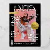 Moderne Zeitschriftenabdeckung für Geburtstage, Po Folieneinladung (Rückseite)