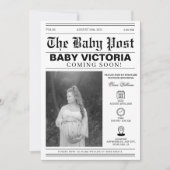 Moderne Zeitung Foto Babydusche Einladung (Vorderseite)