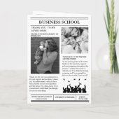 Moderne Zeitung Minimalistischer Uni-Abschluß Einladung (Rückseite)